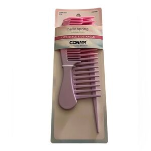 Conair Pink and Purple 3 Comb Set